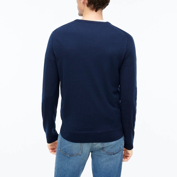 J Crew Large Deep Navy Merino Wool Crewneck Sweater - Picture 4 of 4